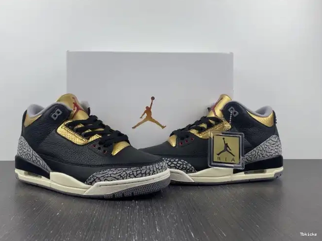 Rep TBK Air Black WMNS Jordan 3 Gold CK9246-067 0517